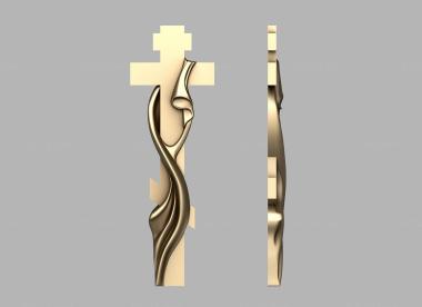 Кресты и распятия (Крест с иммитацией ткани, KRS_0258) 3D модель для ЧПУ станка