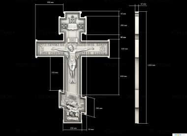 Crosses (Crucifix with text around the perimeter, KRS_0268) 3D models for cnc