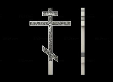 Кресты и распятия (Распятие с фоном из виноградной лозы, KRS_0269) 3D модель для ЧПУ станка