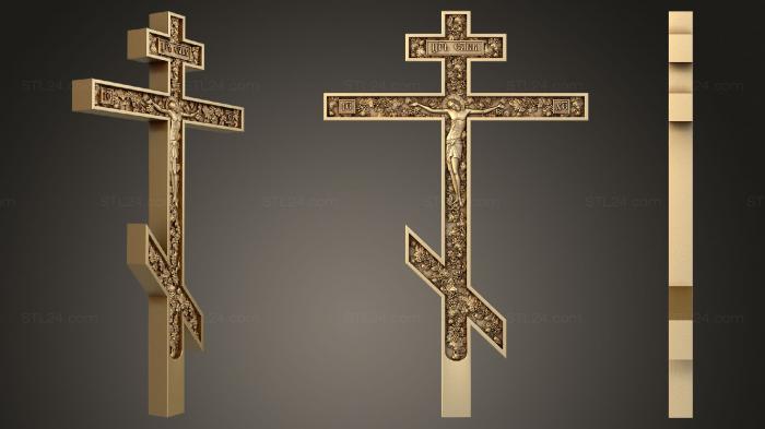 Кресты и распятия (Распятие с фоном из виноградной лозы, KRS_0270) 3D модель для ЧПУ станка
