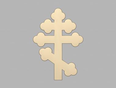 Кресты и распятия (Форма креста без декоров, KRS_0271) 3D модель для ЧПУ станка
