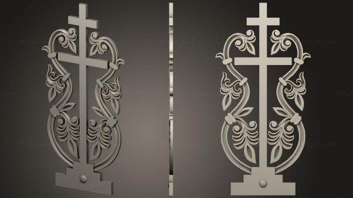 Кресты и распятия (Резной крест с основанием, KRS_0276) 3D модель для ЧПУ станка