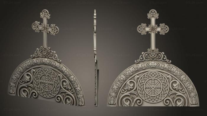 Кресты и распятия (Декор центральный с крестом, KRS_0282) 3D модель для ЧПУ станка