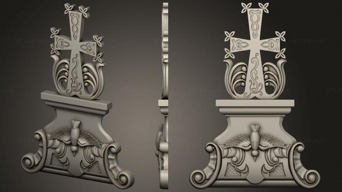 Кресты и распятия (Крест с декором, KRS_0283) 3D модель для ЧПУ станка