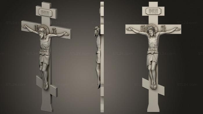 Кресты и распятия (Распятие и навершие с Иисусом, KRS_0284) 3D модель для ЧПУ станка