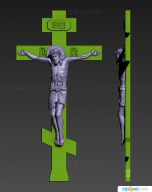 Crosses (Crucifixion and pommel with Jesus, KRS_0284) 3D models for cnc