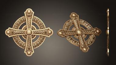 Crosses (Cross on a round ornament, KRS_0289) 3D models for cnc