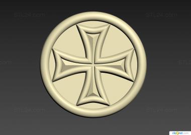 Crosses (Cross in a circle, KRS_0297) 3D models for cnc