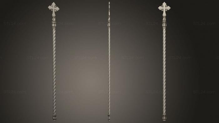 Кресты и распятия (Центральный столб с крестом от царских врат, KRS_0312) 3D модель для ЧПУ станка
