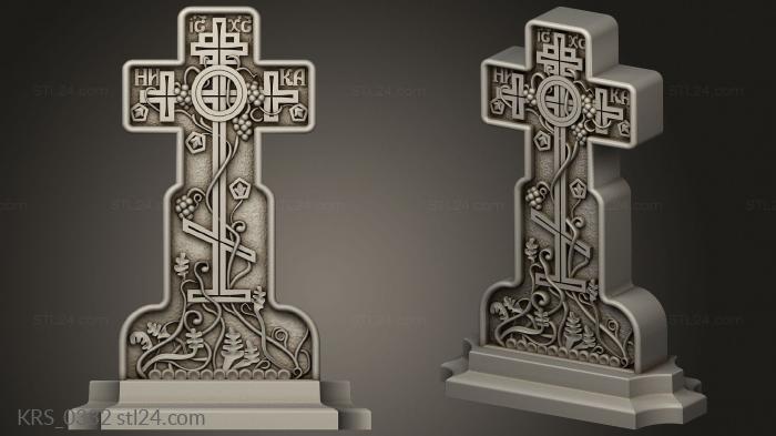 Crosses (Cross with a vine, KRS_0332) 3D models for cnc