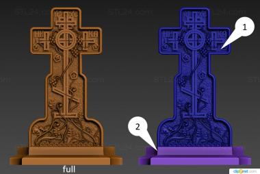 Crosses (Cross with a vine, KRS_0332) 3D models for cnc