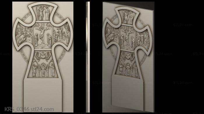 Crosses (Cross with biblical themes, KRS_0346) 3D models for cnc