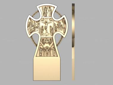 Crosses (Cross with biblical themes, KRS_0346) 3D models for cnc