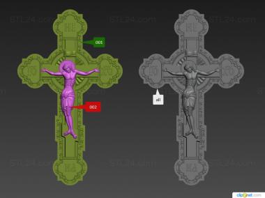 Crosses (Cross crucifixion with Jesus Christ, KRS_0349) 3D models for cnc