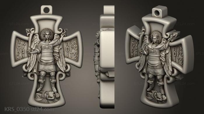 Crosses (Pendant with an archangel, KRS_0350) 3D models for cnc