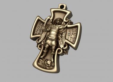 Crosses (Pendant with an archangel, KRS_0350) 3D models for cnc