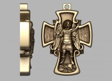 Crosses (Pendant with an archangel, KRS_0350) 3D models for cnc