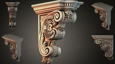 Brackets of different styles (Architectural console with volutes and spirals, KRI_004874) 3D models for cnc