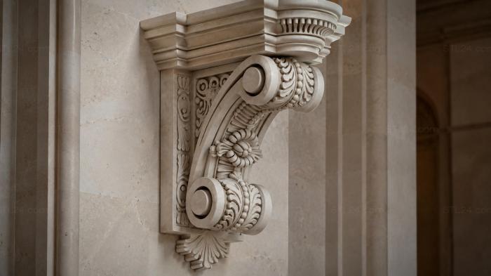 Classic architectural bracket with volutes 3d STL model