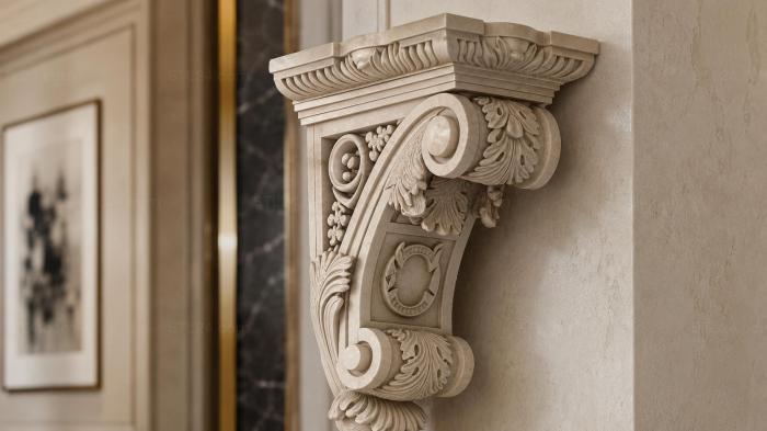 Bracket with volute and leaves 3d STL model