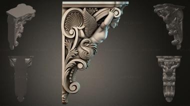 Brackets of different styles (Bracket with a female profile and wings, KRI_004892) 3D models for cnc