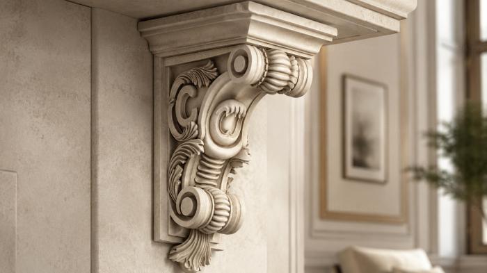 Console with volutes and ovoid ornamentation 3d STL model