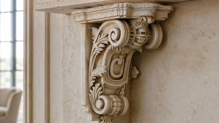 Classic bracket with volute and acanthus 3d STL model