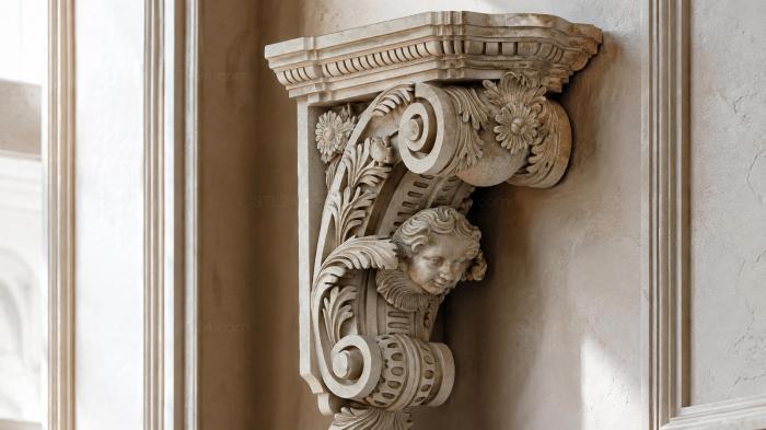 Bracket with a female profile and volutes 3d STL model