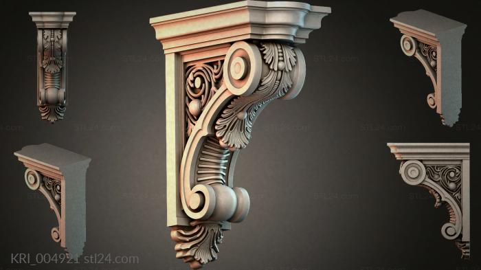 Console with volute and rosette 3d STL model