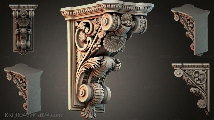 Bracket with scrolls and rosettes 3d STL model