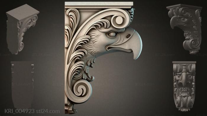 Bracket with an eagles head and scrolls 3d STL model