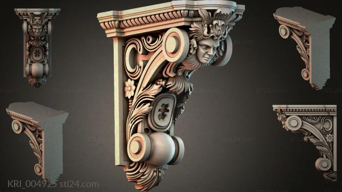 Bracket with a female head and curls 3d STL model