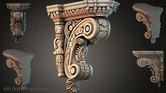 Bracket with volute and medallion 3d STL model