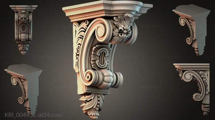 Bracket with volute and rosette 3d STL model