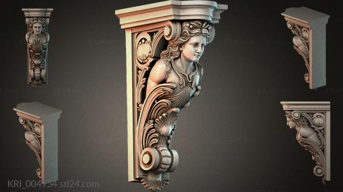 Bracket with a womans head 3d STL model