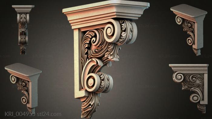 Bracket with volutes and sockets 3d STL model
