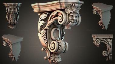 Brackets of different styles (Console with the head of Apollo and volutes, KRI_004958) 3D models for cnc