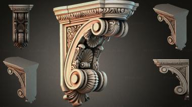 Brackets of different styles (Bracket with volute and acanthus, KRI_004959) 3D models for cnc