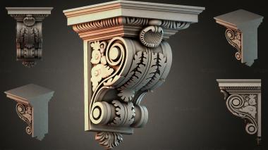 Brackets of different styles (Architectural bracket with hemispherical parts, KRI_004965) 3D models for cnc