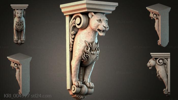 Console bracket with a lions head 3d STL model