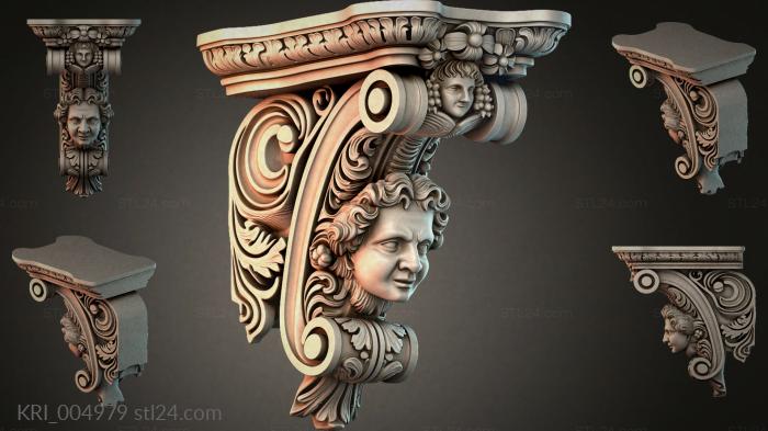 Bracket with a female profile and volutes 3d STL model
