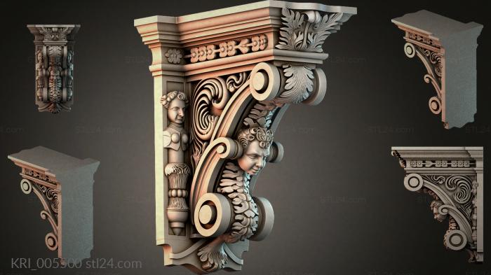 Brackets of different styles - Bracket with a female profile and spiral ...