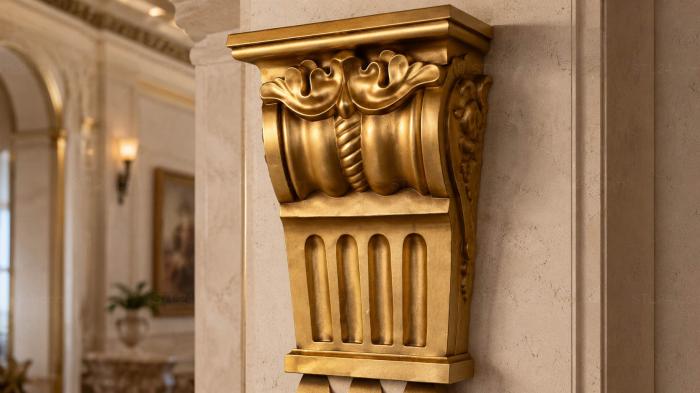 Corbels (Furniture bracket in the form of a miniature column with ribbon relief, KR_0162-9) 3D models for cnc