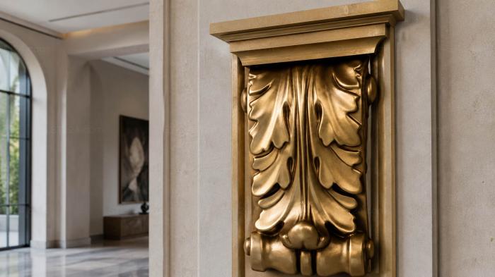 Corbels (Decorative bracket with acanthus leaves in classic style, KR_0195-9) 3D models for cnc