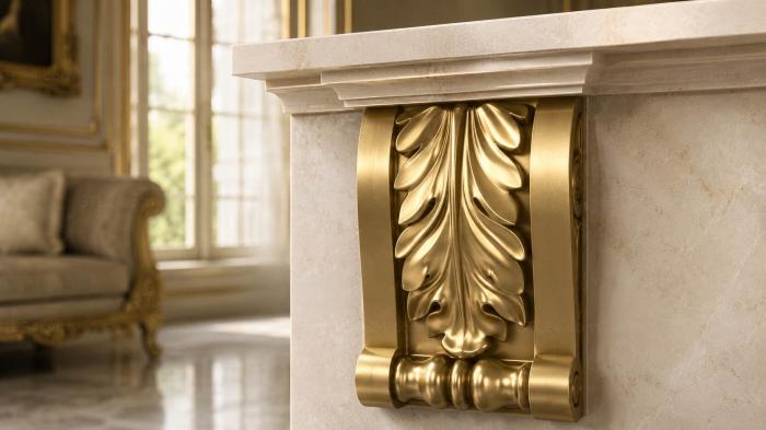 Corbels (Classic bracket with acanthus leaf and curls, KR_0234-1) 3D models for cnc