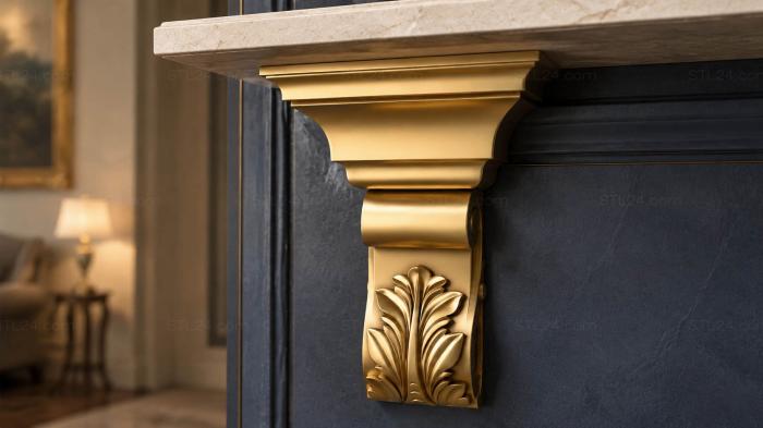 Corbels (Decorative console with capital and acanthus ornament, KR_0333-1) 3D models for cnc