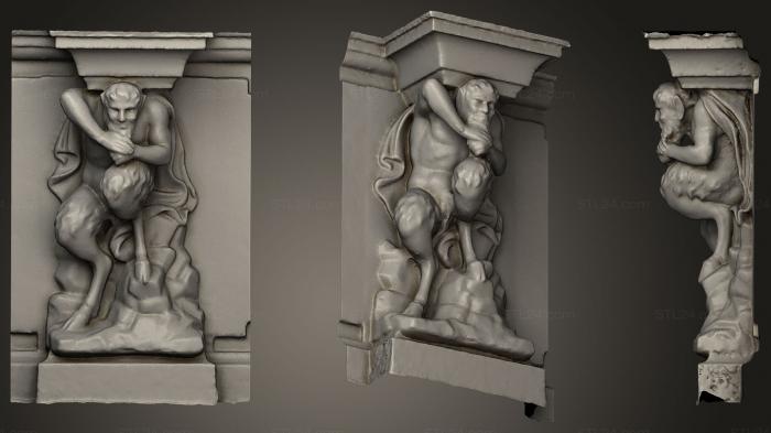 Кронштейны (Скульптура фавна в стиле барокко на стене 2, KR_0693) 3D модель для ЧПУ станка