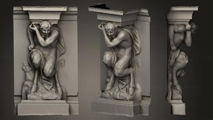 Кронштейны (Скульптура фавна в стиле барокко на стене, KR_0694) 3D модель для ЧПУ станка