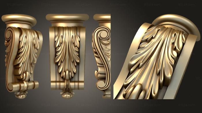 Corbels (Acanthus leaf with semicircular top, KR_0731) 3D models for cnc