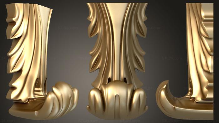 Corbels (Acanthus leaf with thickening at the bottom, KR_0732) 3D models for cnc